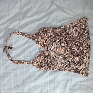 Snake Print Halter Top Calvin Klein